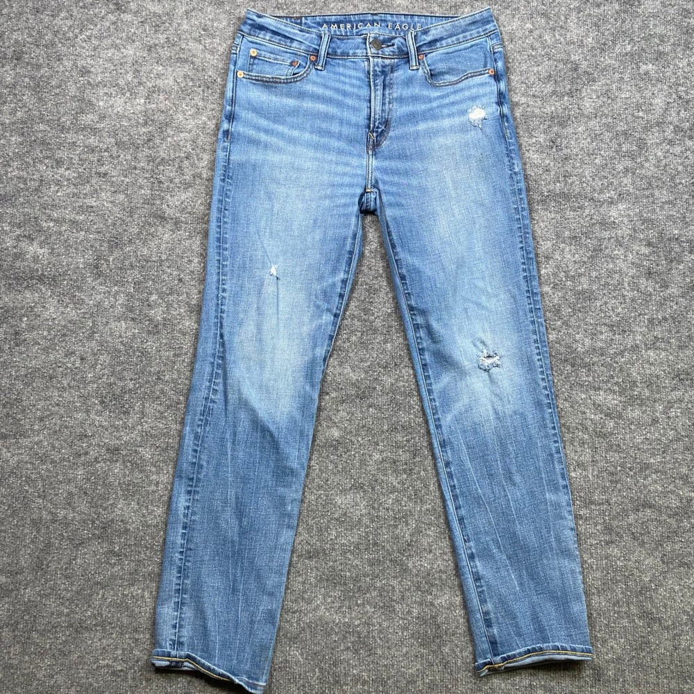 American Eagle Airflex+‎ Slim Straight Mens Jeans 30x32 (Meas 30x28) Distressed